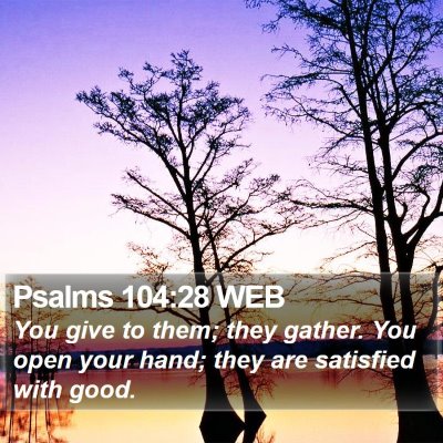 Psalms 104:28 WEB Bible Verse Image