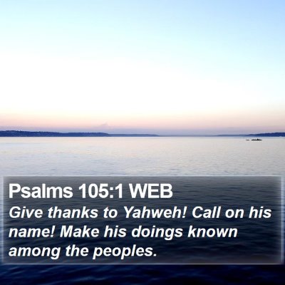 Psalms 105:1 WEB Bible Verse Image