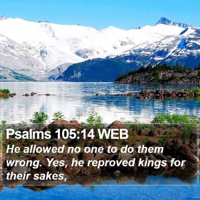 Psalms 105:14 WEB Bible Verse Image