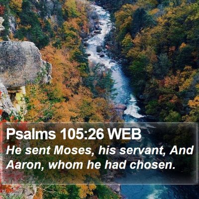 Psalms 105:26 WEB Bible Verse Image