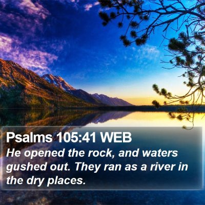 Psalms 105:41 WEB Bible Verse Image