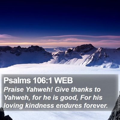 Psalms 106:1 WEB Bible Verse Image