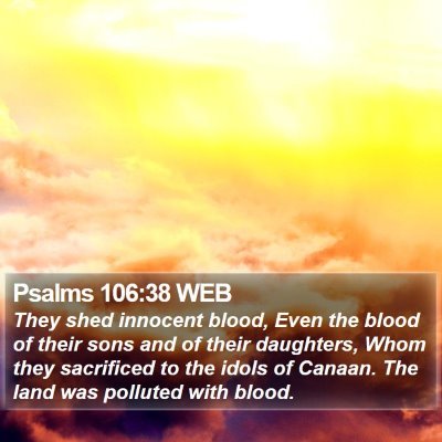 Psalms 106:38 WEB Bible Verse Image