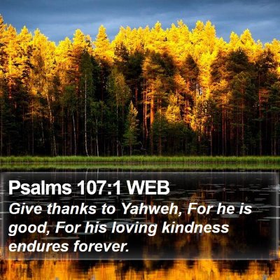 Psalms 107:1 WEB Bible Verse Image