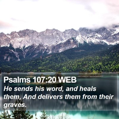 Psalms 107:20 WEB Bible Verse Image
