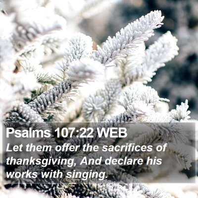 Psalms 107:22 WEB Bible Verse Image