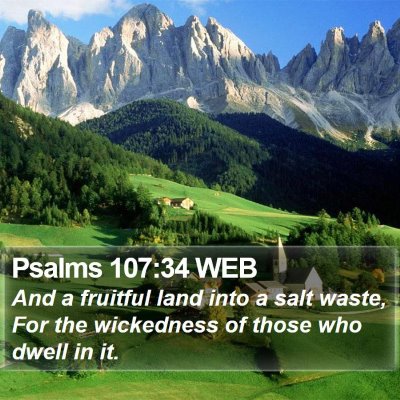 Psalms 107:34 WEB Bible Verse Image