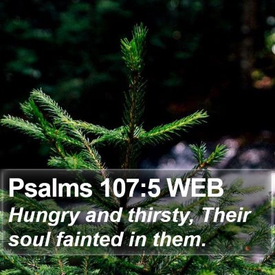 Psalms 107:5 WEB Bible Verse Image