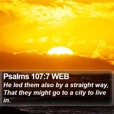 Psalms 107:7 WEB Bible Verse Image