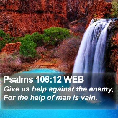 Psalms 108:12 WEB Bible Verse Image