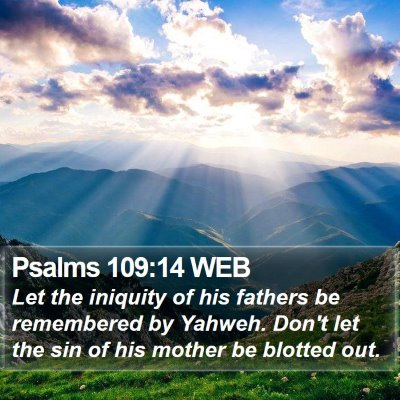 Psalms 109:14 WEB Bible Verse Image