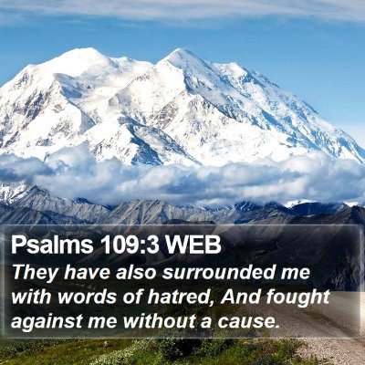 Psalms 109:3 WEB Bible Verse Image