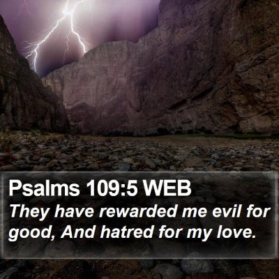 Psalms 109:5 WEB Bible Verse Image
