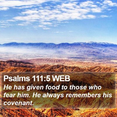 Psalms 111:5 WEB Bible Verse Image