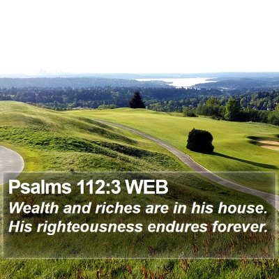 Psalms 112:3 WEB Bible Verse Image