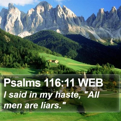Psalms 116:11 WEB Bible Verse Image