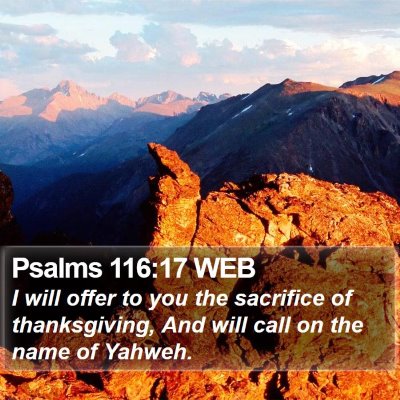 Psalms 116:17 WEB Bible Verse Image