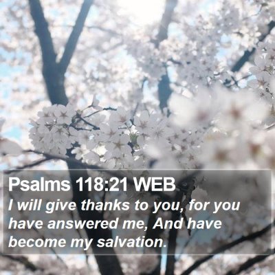 Psalms 118:21 WEB Bible Verse Image