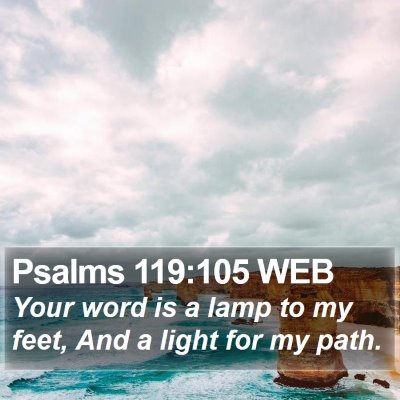 Psalms 119:105 WEB Bible Verse Image