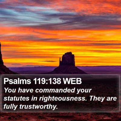 Psalms 119:138 WEB Bible Verse Image