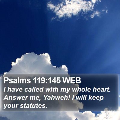 Psalms 119:145 WEB Bible Verse Image