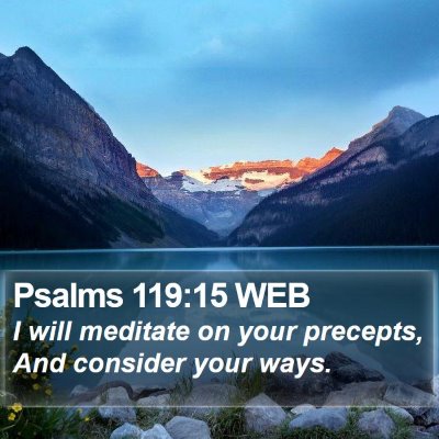Psalms 119:15 WEB Bible Verse Image