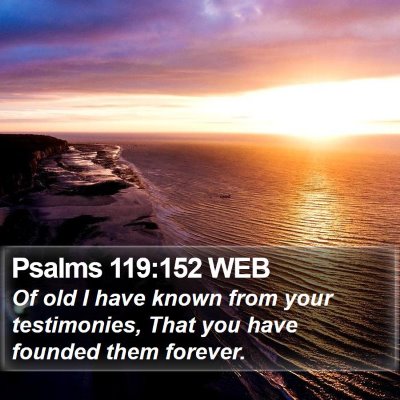 Psalms 119:152 WEB Bible Verse Image