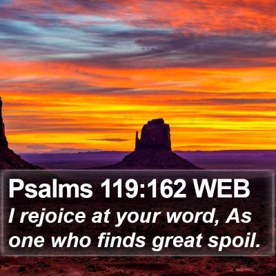 Psalms 119:162 WEB Bible Verse Image