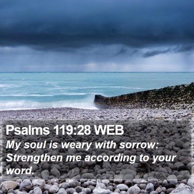 Psalms 119:28 WEB Bible Verse Image