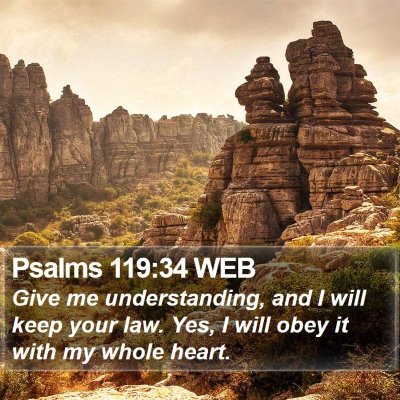Psalms 119:34 WEB Bible Verse Image