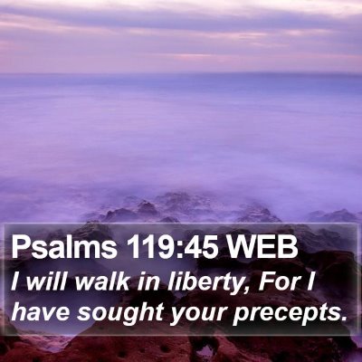 Psalms 119:45 WEB Bible Verse Image