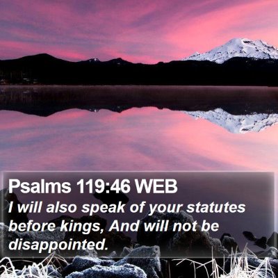 Psalms 119:46 WEB Bible Verse Image