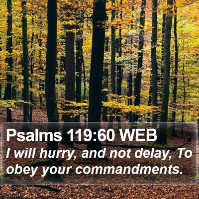 Psalms 119:60 WEB Bible Verse Image