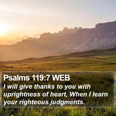 Psalms 119:7 WEB Bible Verse Image