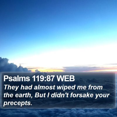Psalms 119:87 WEB Bible Verse Image