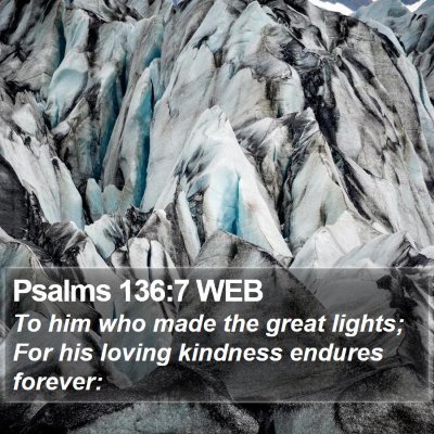 Psalms 136:7 WEB Bible Verse Image