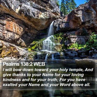 Psalms 138:2 WEB Bible Verse Image