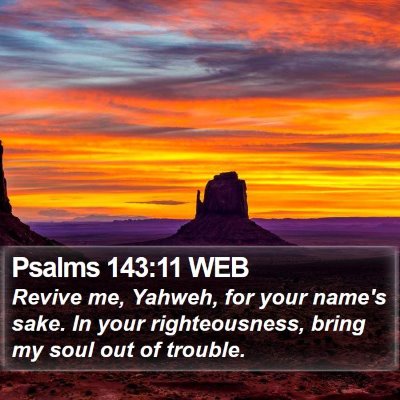 Psalms 143:11 WEB Bible Verse Image