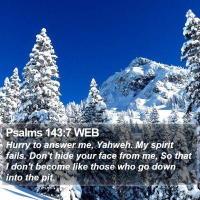 Psalms 143:7 WEB Bible Verse Image