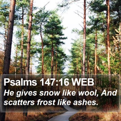 Psalms 147:16 WEB Bible Verse Image