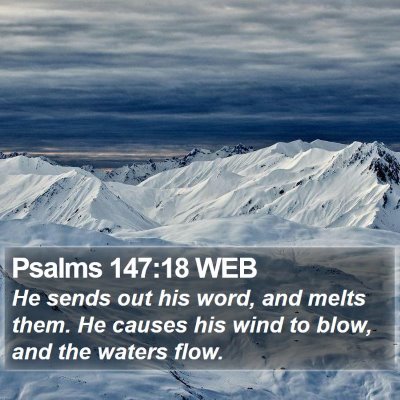 Psalms 147:18 WEB Bible Verse Image