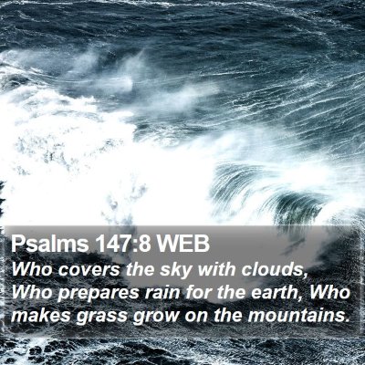 Psalms 147:8 WEB Bible Verse Image