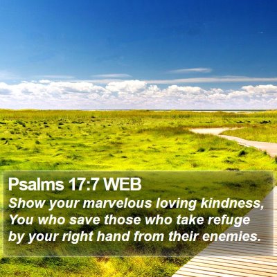 Psalms 17:7 WEB Bible Verse Image