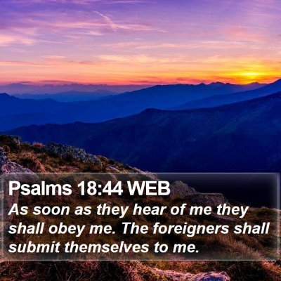 Psalms 18:44 WEB Bible Verse Image