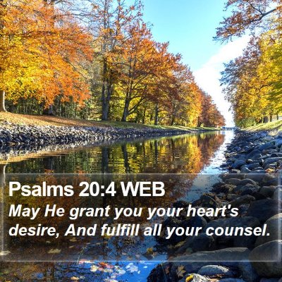 Psalms 20:4 WEB Bible Verse Image