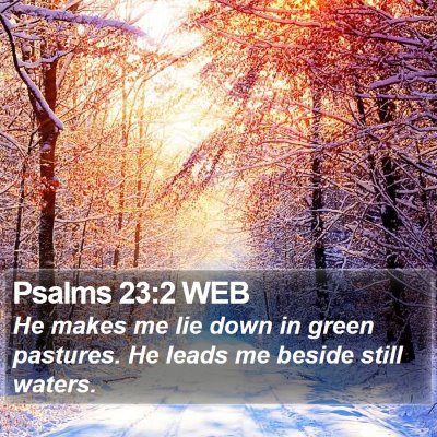 Psalms 23:2 WEB Bible Verse Image