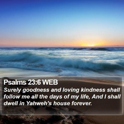 Psalms 23:6 WEB Bible Verse Image