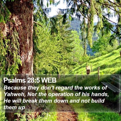 Psalms 28:5 WEB Bible Verse Image