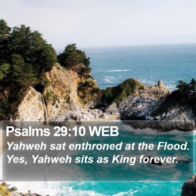 Psalms 29:10 WEB Bible Verse Image