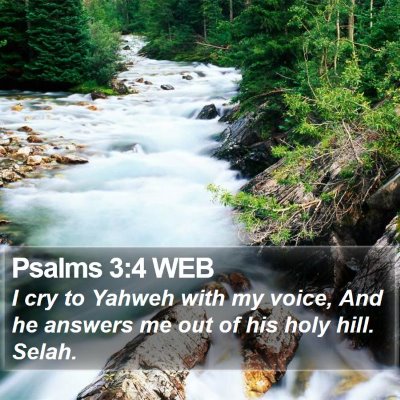 Psalms 3:4 WEB Bible Verse Image